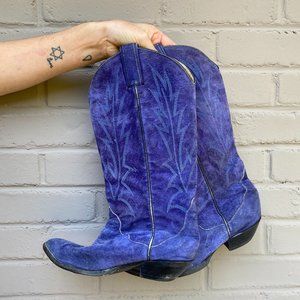 BLUE SUEDE COWBOY BOOTS